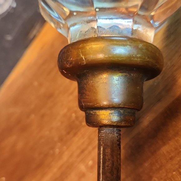 Antique Vintage Clear Glass and Brass Door Knobs - Picture 8 of 8